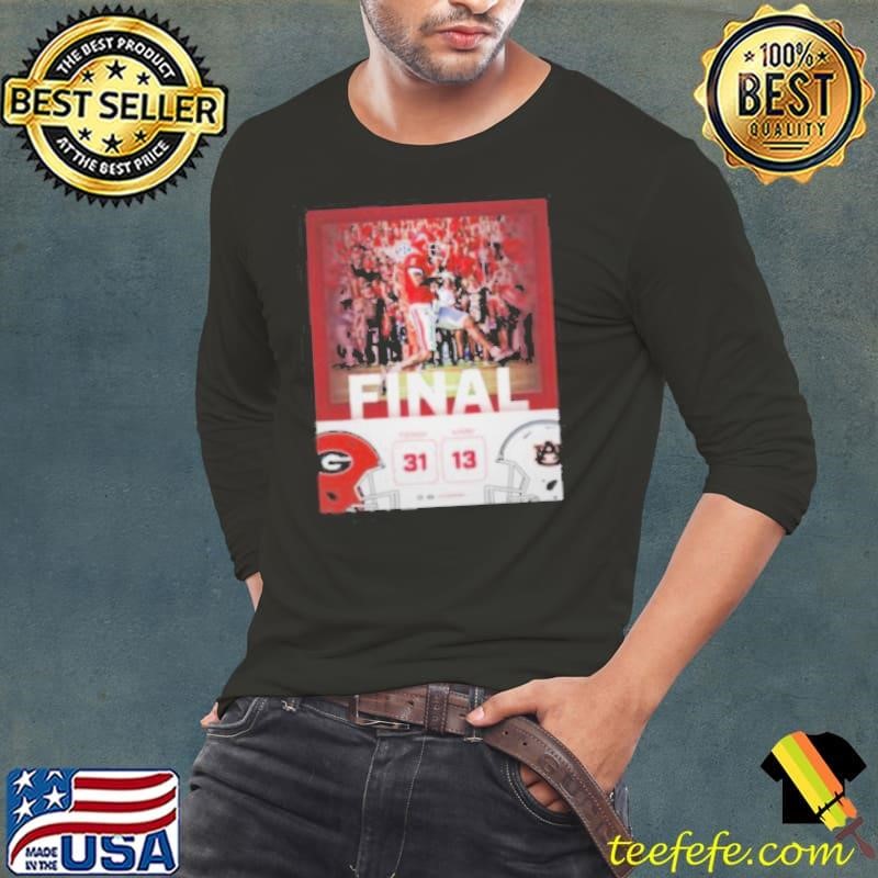 Georgia Bulldogs wins 31 13 Auburn Tigers football 2024 game final score shirt