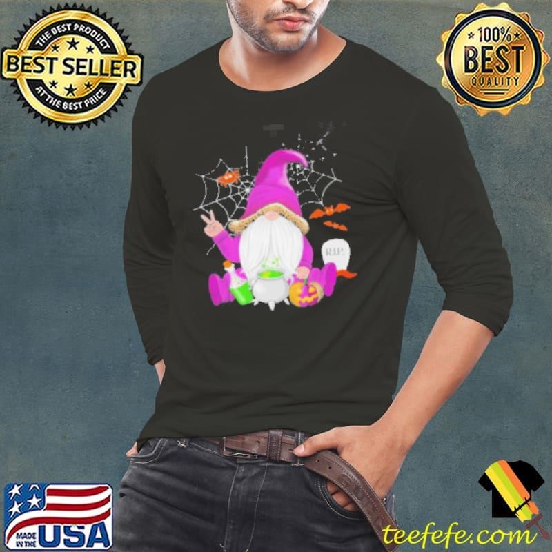 Gnome Halloween Fall Candy Corn Pumpkin Long Sleeve Tee