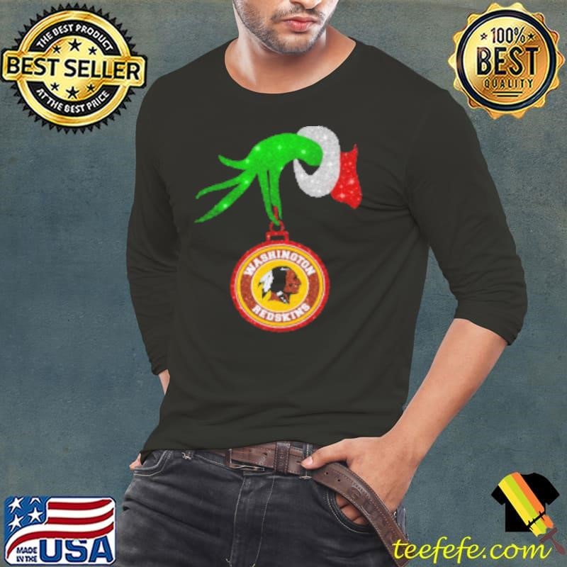 Grinch Hand Holding Washington Redskins Christmas Shirt