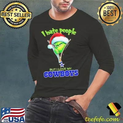 Grinch I hate people but I love my Dallas Cowboys Christmas shirt