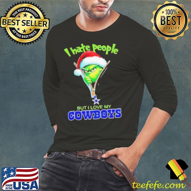 Grinch I hate people but I love my Dallas Cowboys Christmas shirt