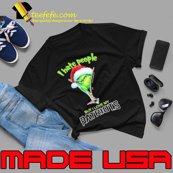 Grinch I hate people but I love my New England Patriots Christmas Unisex