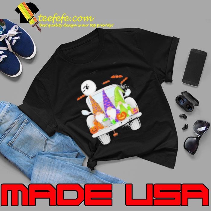 Halloween Gnomes With Truck Cute Gnomes Happy Shirt
