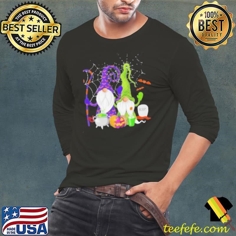 Happy Halloween Cute Gnome Fall Candy Corn Pumpkin Long Sleeve Tee