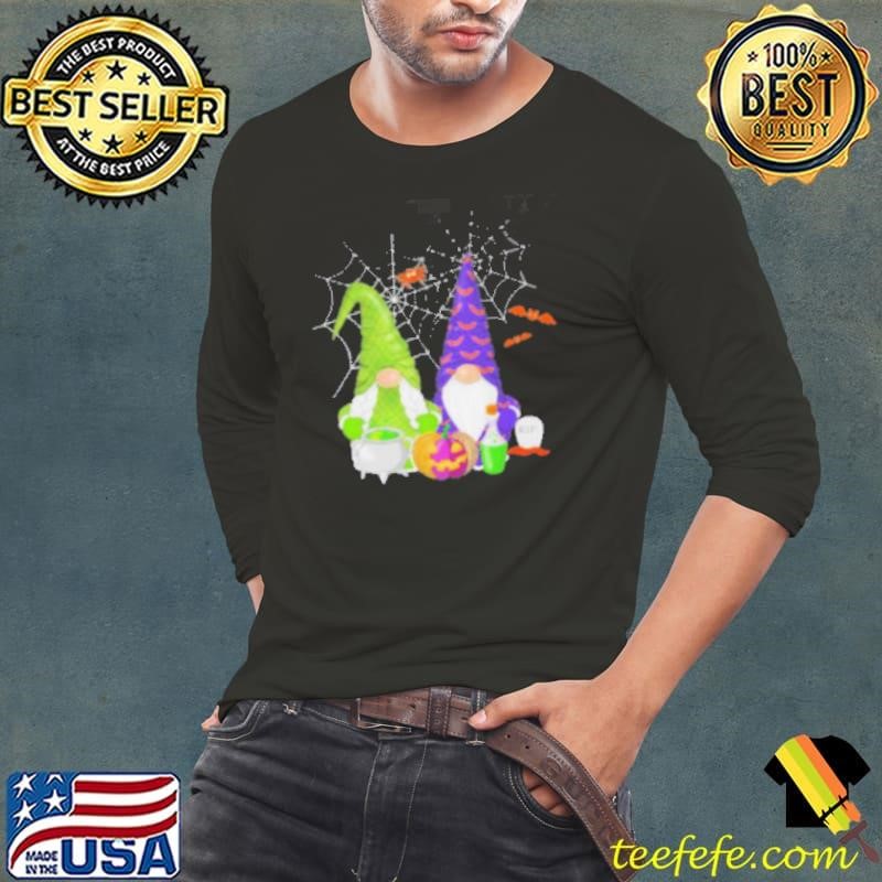 Happy Halloween Fall Candy Corn Pumpkin Cute Gnome Long Sleeve Tee