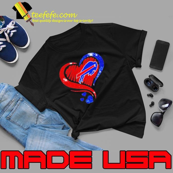 Heart Diamond Blue Red Buffalo Bills Football shirt