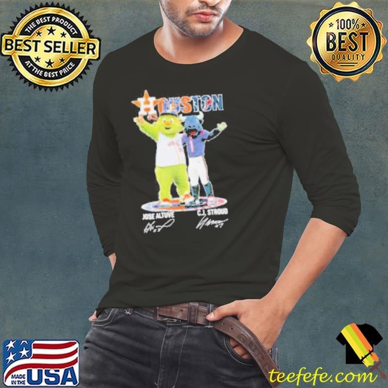 Houston Sports Teams Mascots Jose Altuve And Cj Stroud Signatures Shirt
