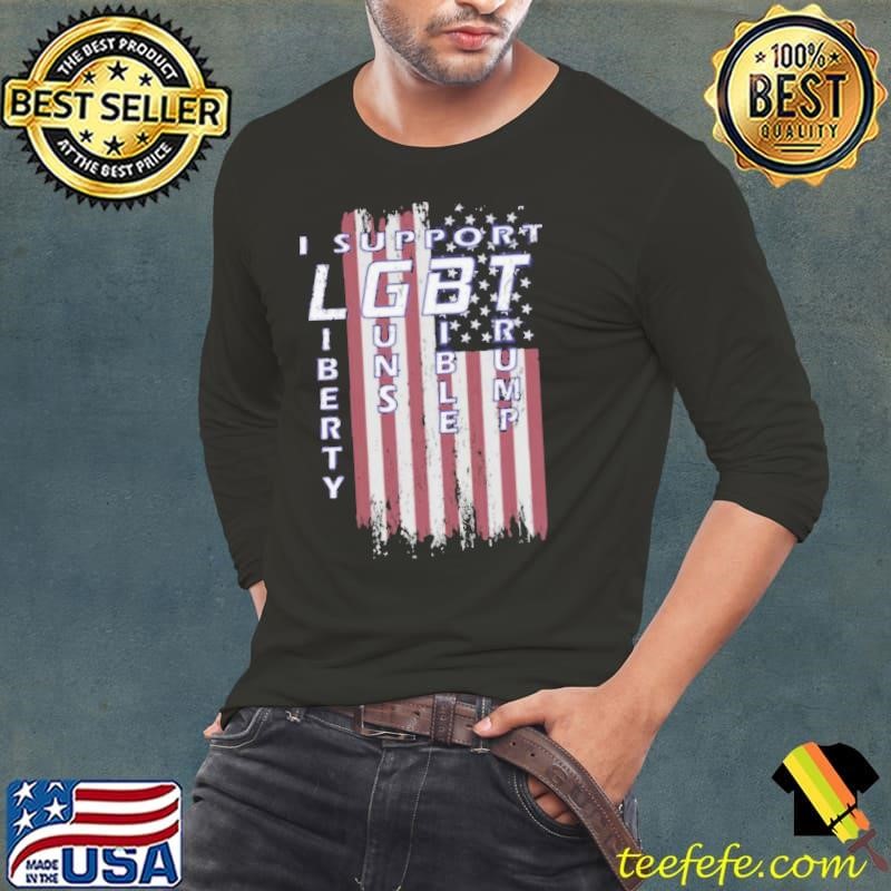 I Support Liberty Guns Bible Trump American Flag Patriotic shirt