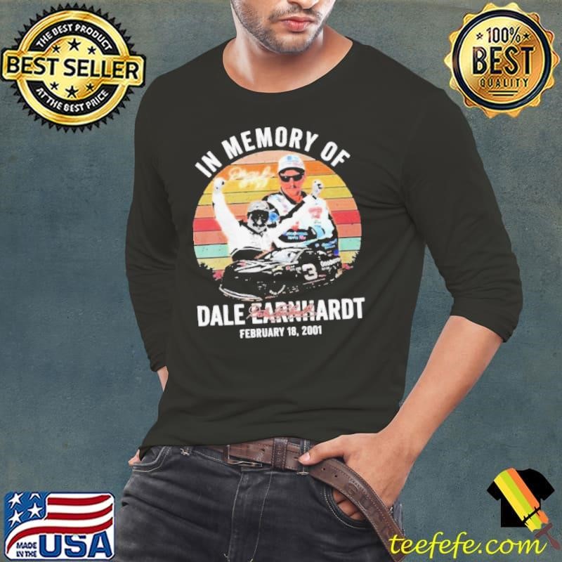In Memory Of Dale Earnhardt February 18 2001 Vintage Signature Long Sleeve Tee