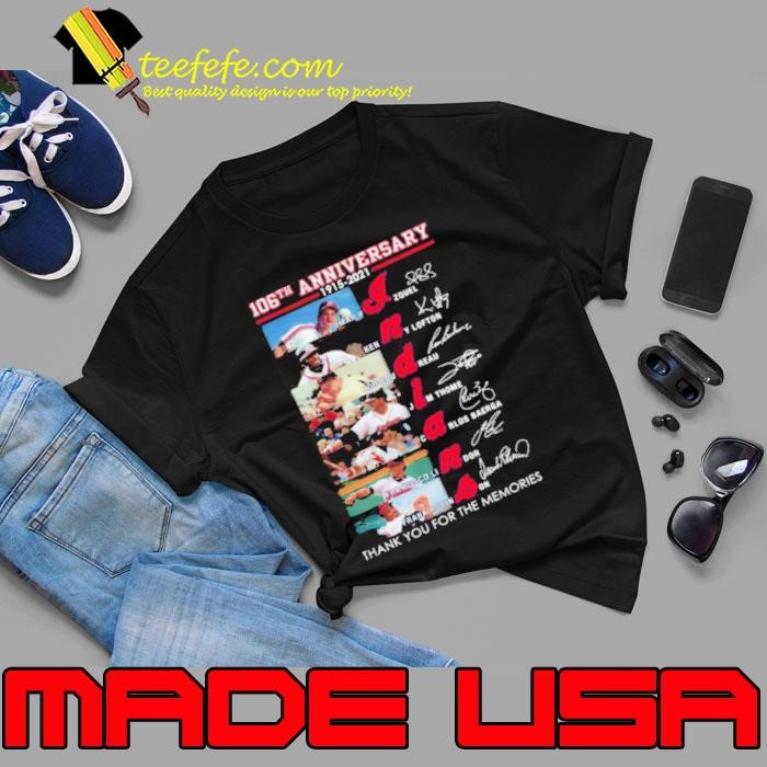 Indians 106th Anniversary Thank You For The Memories Signatures Unisex