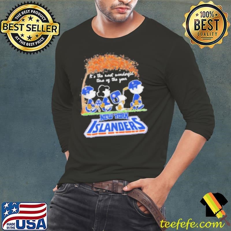 It’s The Most Wonderful Time Of The Year Peanuts Characters X New York Islanders Long Sleeve Tee