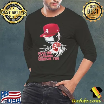 Jack Skellington fear the Alabama Crimson Tide shirt