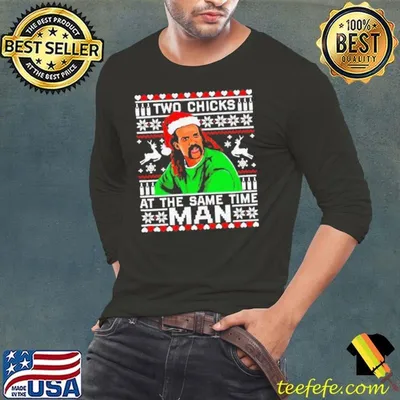 Joe Exotic Santa Two chicks at the same time Christmas shirt