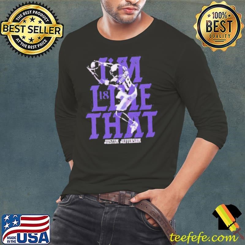 Justin Jefferson Vikings football I’m like that jumping shirt