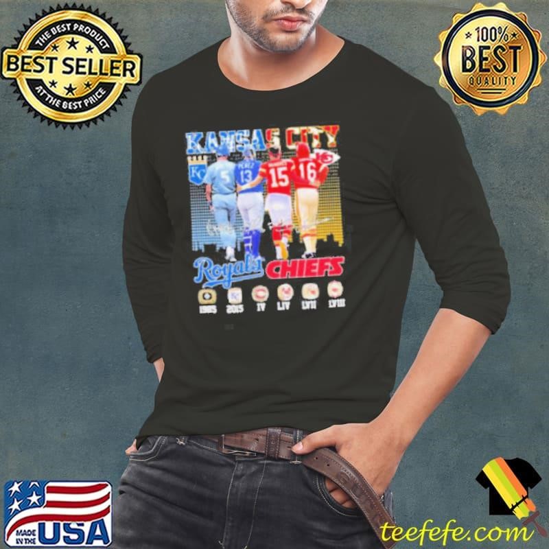 Kansas City Royals Brett, Perez X Kansas City Chiefs Mahomes, Dawson Signatures Shirt