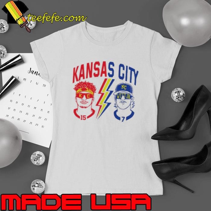 Kansas City Royals and Kansan City Chiefs football Patrick Mahomes vs Witt Jr. Ladies tee