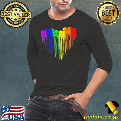 Lgbt GAY Pride Skull Rainbow Heart Lgbt Support Shirt