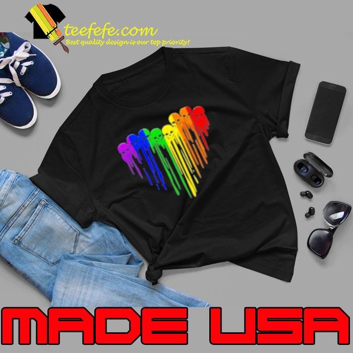 Lgbt GAY Pride Skull Rainbow Heart Lgbt Support Unisex