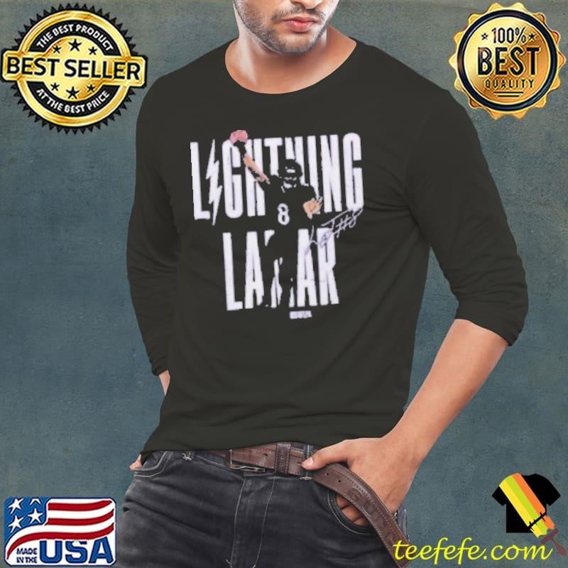 Lightning Lamar Jackson Baltimore Ravens Touchdown Leap Long Sleeve Tee