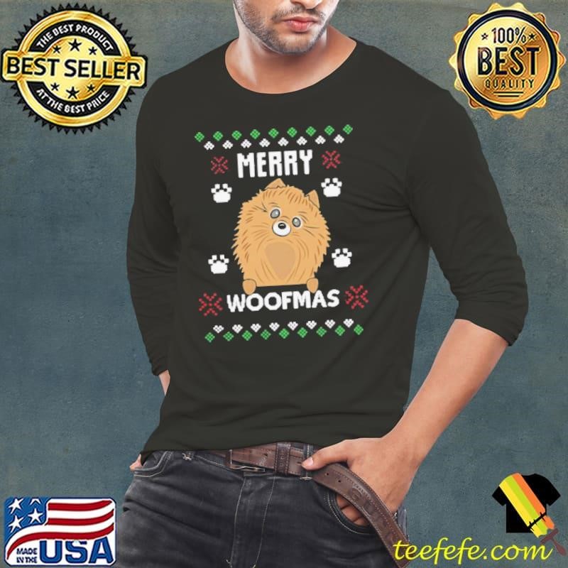 Merry Christmas Woofmas Pomeranian Dog Gift Ugly Christmas shirt