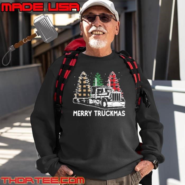 Merry Truckmas Christmas Tree ELF Santa Leopard Sweatshirt