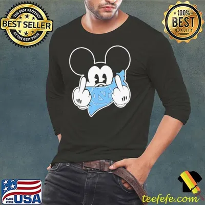 Mickey Middle Finger Mask North Carolina Tar Heels Football Disney shirt