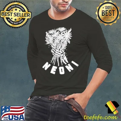 Neoni the Death of Daisies Skeleton Bouquet Horror Shirt