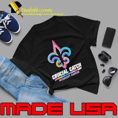 New Orleans Saints 2024 Crucial Catch Intercept Cancer Awareness Shirt