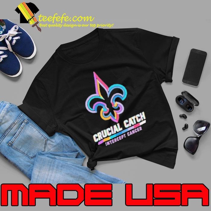 New Orleans Saints 2024 Crucial Catch Intercept Cancer Awareness Shirt