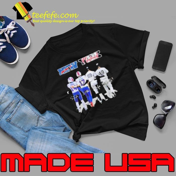 New York City Sports Buffalo Bills And New York Yankees Diggs Allen Aaron Judge And Anthony Rizzo Signatures 2024 Unisex