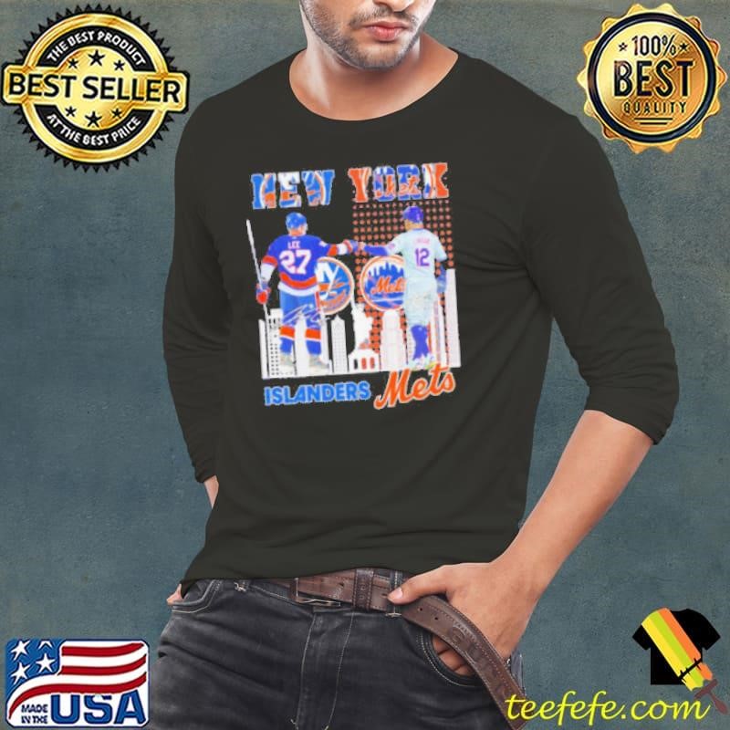 New York Islanders Anders Lee x New York Mets Francisco Lindor skyline shirt