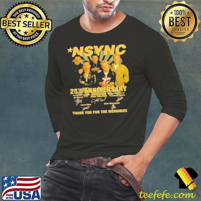 Nsync 25th Anniversary 1995 2020 Thank You For The Memories Signature Long Sleeve Tee