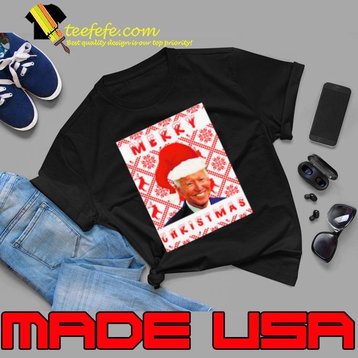 Official Joe Biden Merry Christmas Wear Santa Hat Unisex