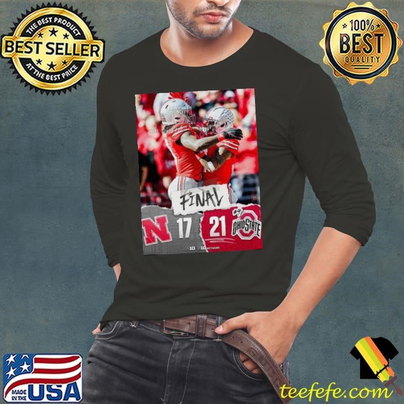Ohio State Buckeyes Wins 21 17 Nebraska Cornhuskers Football Oct 26, 2024 B1G Game Final Score Long Sleeve Tee