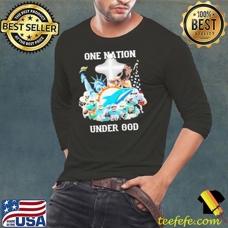 One Nation Under God Dolphins Miami Football American Flag shirt