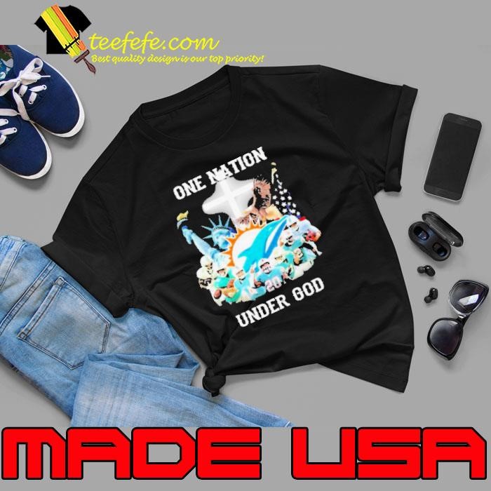 One Nation Under God Dolphins Miami Football American Flag Unisex
