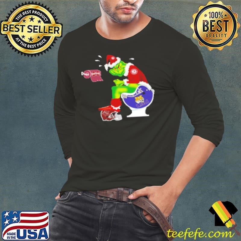 Original Alabama Crimson Tide Grinch Santa Toilet LSU Tigers Texas A Shirt
