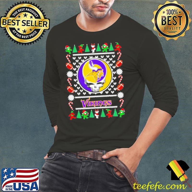 Original Minnesota vikings grateful dead ugly christmas shirt