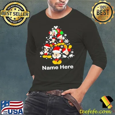 Original Name Here Christmas Tree Mickey Disney Xmas shirt