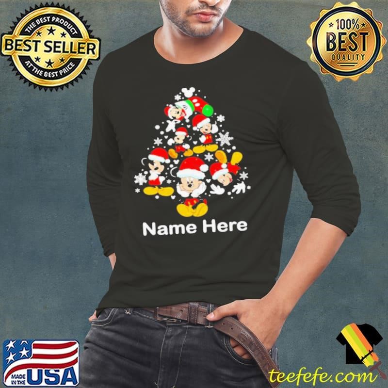 Original Name Here Christmas Tree Mickey Disney Xmas shirt