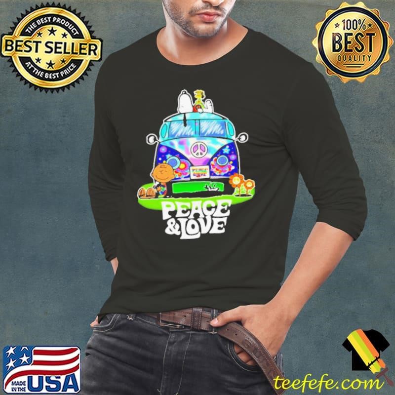 Peace Love Lgbt Bus Peanuts Snoopy Woodtosck shirt