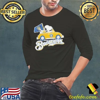 Peanuts Snoopy And Woodstock X Milwaukee Brewers October Driving Car Shirt