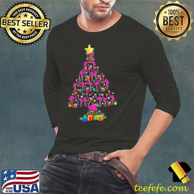 Pink Flamingos Merry Christmas Tree Gift shirt