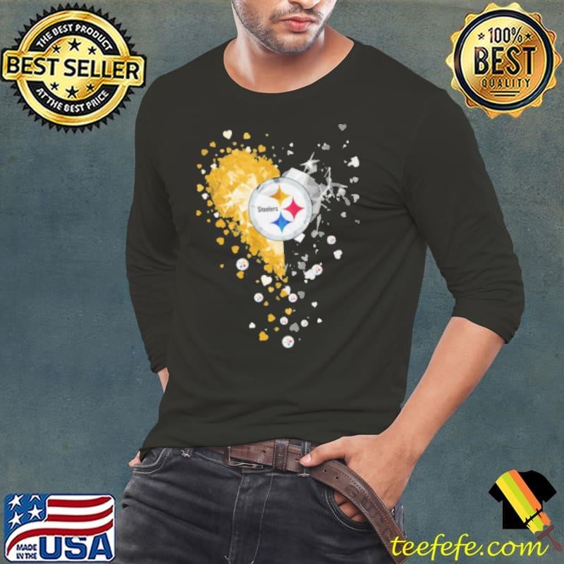 Pittsburgh Steelers Crystal Heart Shirt