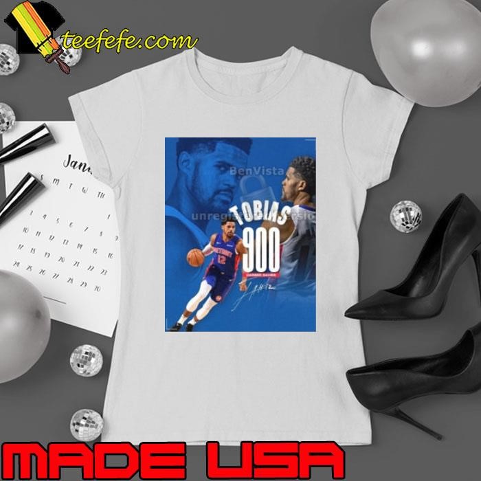 Poster Detroit Pistons Congratulations to Tobias Harris for playing in his 900th NBA game Signature Ladies tee