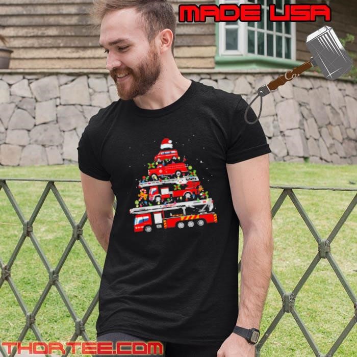 Premium Fire Truck Arrange Christmas Tree Christmas Firefighter Unisex