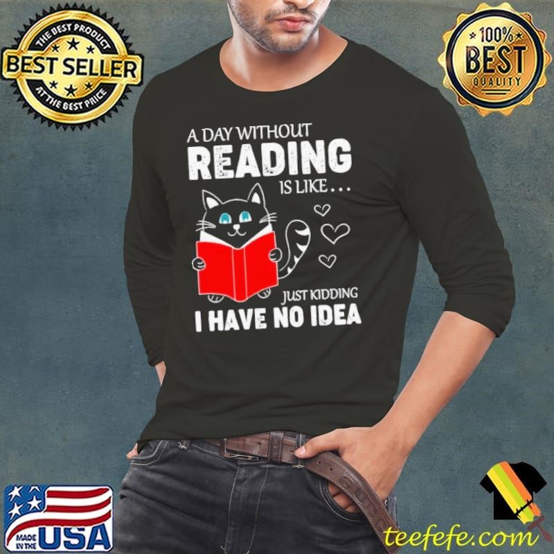 Reading Cat Funny Cat Lover Cool Book Worm shirt
