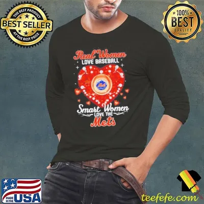 Real women love baseball smart women love the Mets diamond heart shirt