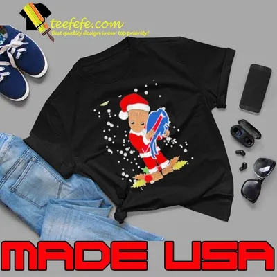 Santa Baby Groot Hug Buffalo Bills Christmas shirt