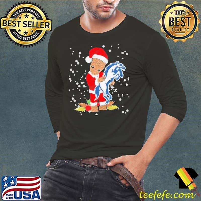 Santa Baby Groot Hug Indianapolis Colts Christmas Long Sleeve Tee